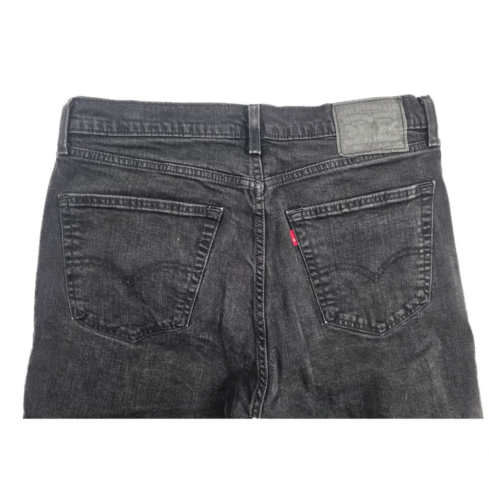 Levi's 505 Regular Fit Black Wash‎ Denim Straight Leg Jeans Men's Size 34x34